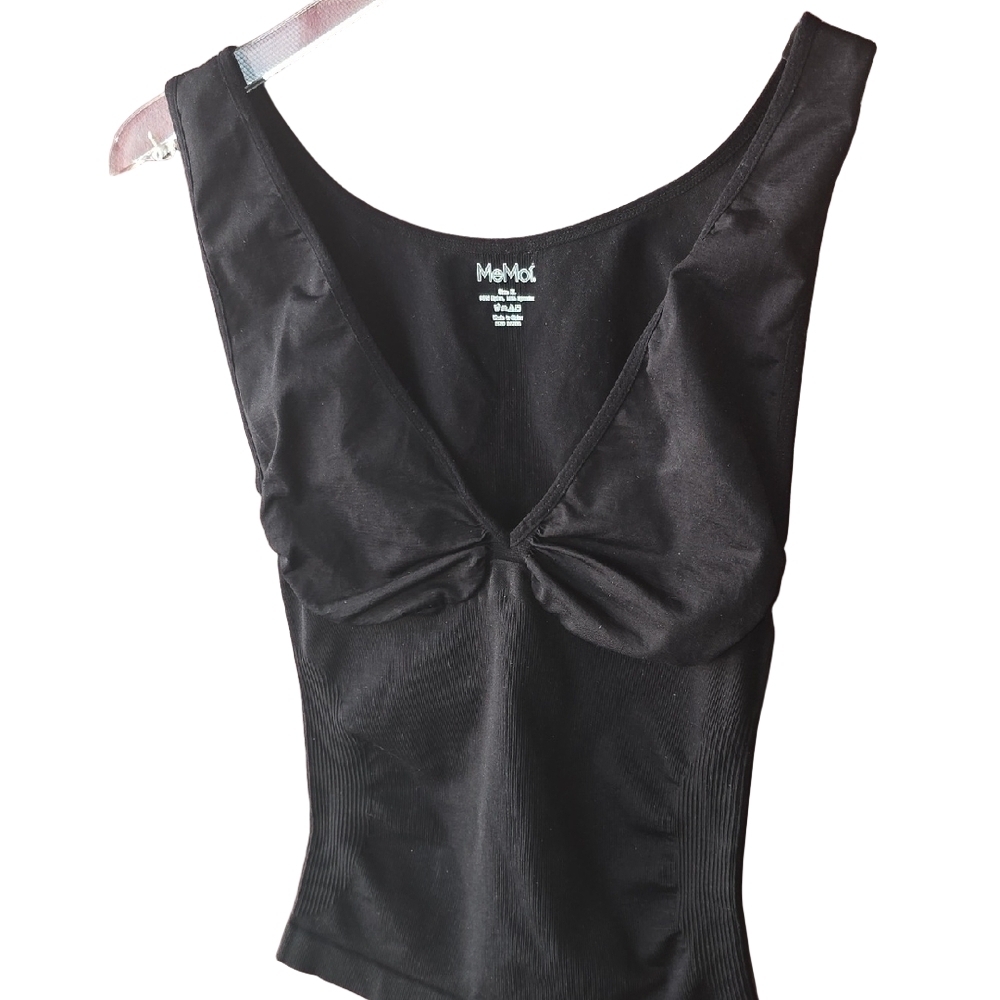 NWOT MeMoi Slim Me Black Casual Sports Shaping Tank Top Undershirt 